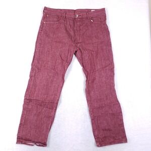 Levi's 501 White Oak Cone Denim Mens 40x32 Red Jeans Button Fly Heritage